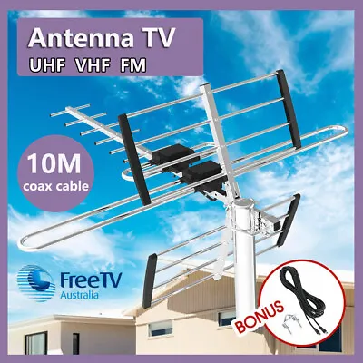 Digital TV Outdoor Antenna Aerial UHF VHF FM AUSTRALIAN Signal Amplifier Booster • $26.89