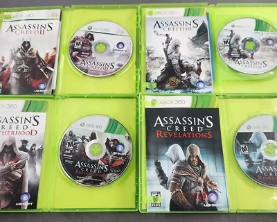 Lot 4 Xbox 360 Games Assassin's Creed 2 3 Brotherhood Revelations Complete CIB • $16.99