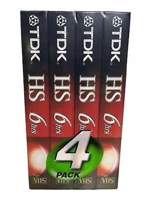TDK Blank VHS 4 Pack Premium Quality HS 6hrs Each T-120 New Sealed Free Shipping • $11.99