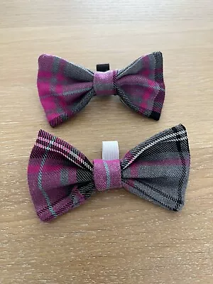 Beautiful Hot Pink Tartan Dog Bow Tie Slip On Collar Gift Idea • £1.45