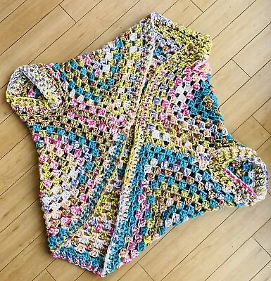 Handmade Handcrafted Crochet Granny Square Cocoon Cardigan Shrug Totally Unique • £39.99