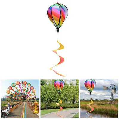 Hot Air Balloon Spinner Windsock Outdoor Camping Caravan Pole Flag Lawn Decor • £4.59