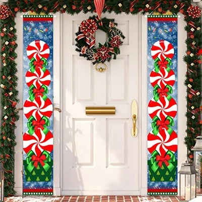 $16.29 • Buy Peppermint Christmas Decorations Candy Porch Sign Banner For Indoor Outdoor 