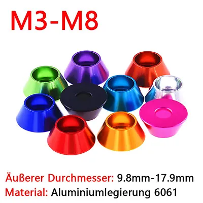 M3/M4-M8 Aluminium Cone Cup Head Washers DIY Washers For Socket Cap Screws Bolts • $1.85