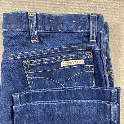 Calvin Klein Unisex Dark Blue Denim Jeans 38x36 USA 100% Cotton Early  80's • $19.95