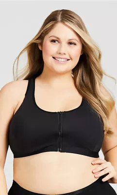 $14.99 • Buy Avenue By City Chic Ladies Sports Zipper Underwire Bra Size 18D Colour Black