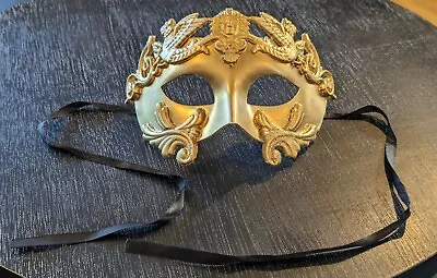 Roman Greek Warrior Emperor Masquerade Ball Carnival Mask Venetian Costume Gold • $25