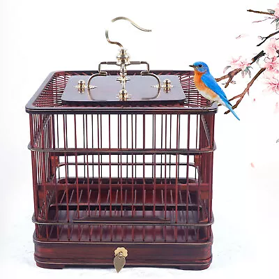 Retro Bird Cage Wooden Aviary House Birdcage Parrot Macaw With Stand Vintage • $38.95