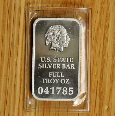 US State Silver Bar 1 Full Troy OZ - Connecticut Mint Sealed 1oz .999 Silver • £4.20