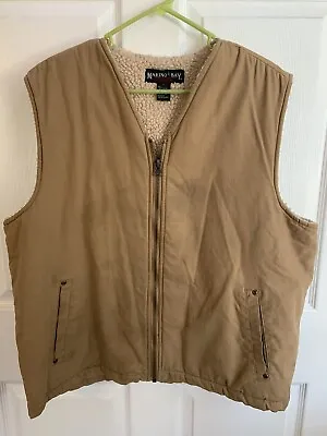 VTG Marino Bay Sherpa Lined Vest Size L Needs Cleaning See Pics • $13.90