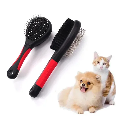 Pet Grooming Brush Cat Dog Double Sided Comb For Long Short Hair Removal Comb • £4.99