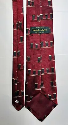 Patrick Francis Irish Pint Pub Stout Beer Ireland Red Gold Black Necktie • $8.99