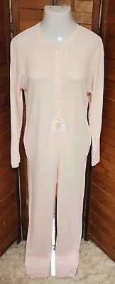 Victoria's Secret One Piece Pajamas Union Suit Size Medium M Pink White Vintage • £46.56
