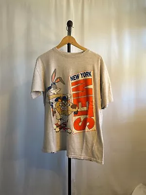 Vintage 1994 New York Mets Looney Toons T-Shirt Large 21x27 Single Stitch • $75