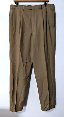 Lauren Ralph Lauren Men's Total Comfort Pleated Dress Pants Sz 36x34 Wool Cuffed • $39.99