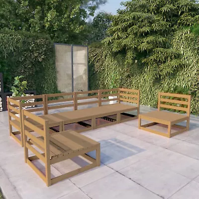 Gecheer 6 Piece Wooden Garden Sofas Set Pallet Furnitures Set Patio Corner F9P5 • £463.69
