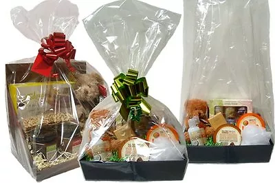 £42.99 • Buy Clear Cellophane Gusseted Display Bags - Gift Hamper Basket Wrapping Packaging