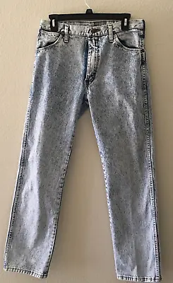 VTG 80's “WRANGLER” Men’s Jeans Acid Wash Straight Leg Size 31/32 Spot Stain • $34.99