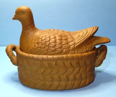 Vintage Terra Cotta Nesting Dove Clay Covered Cooker Baker 5.5  X 4  X 5  • $15.75