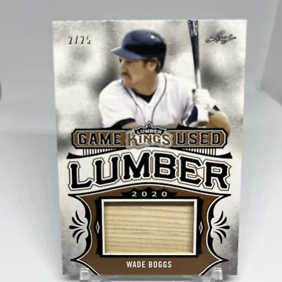 2020 Leaf Lumber Kings Wade Boggs Lumber Game Used Bat #9/25 • $1