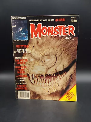 Monsterland Magazine #12 August 1986 Forrest J Ackerman Critters Aliens • $14.95