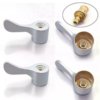 Basin Sink Tap Chrome Reviver Replacement Lever Heads Conversion Kit 2 Tap Hole • £6.32