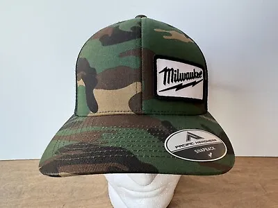 Milwaukee Tools Camo Adjustable Mesh Hat Snapback Capa Embroidered Logo Patch • $24.83