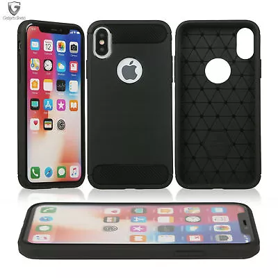 GS Carbon Fibre Brushed Black Hard Back Case Cover For Apple IPhone 11 Pro Max  • £4.99