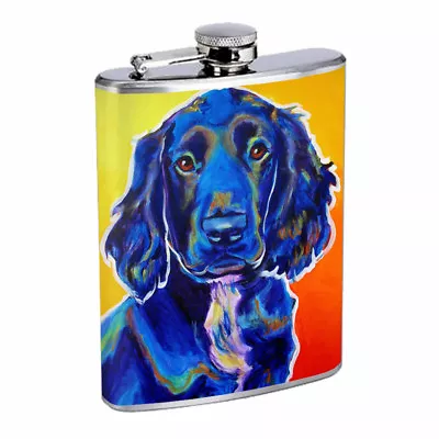 Dog Art Em4 Flask 8oz Stainless Steel Hip Drinking Whiskey • $14.95