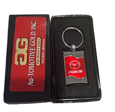 MAZDA RX-8 Rectangular Wave Key Fob Ring Red Licensed • $15.50