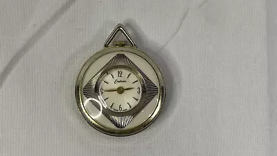 Vintage Endura Gold Tone Swiss Made Hand-Wind Necklace Pendant Pocket Watch • $29.98