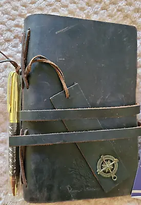 Vintage Passenger  Leather Journal With Bookmark And Pen • $12.99