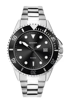 Sekonda Men's Watch With Black Dial And Stainless Steel Bracelet 1924 • £32.99