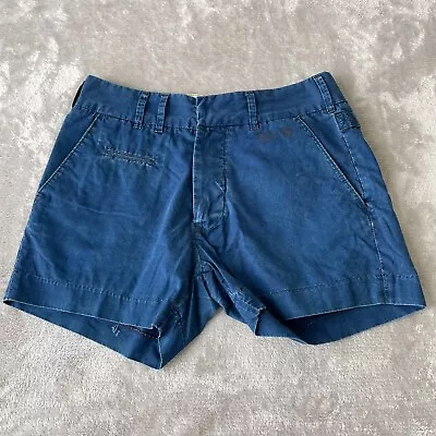 G Star Raw Embroidered Logo Chino Shorts Men 30x4 Blue Cotton Designer $89 • $18.40