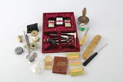 £1.20 • Buy 20 X Antique / Vintage HABERDASHERY Inc Darning Mushroom, Sewing Set Etc