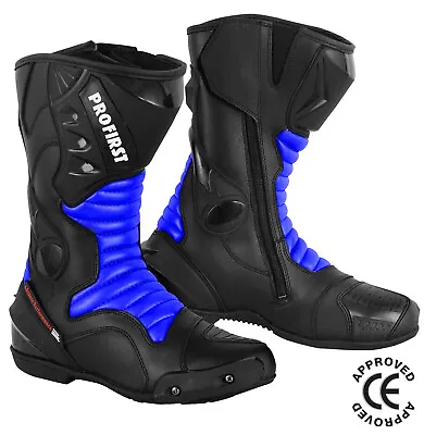 Mens Motorcycle Leather Long Boots Motorbike Racing Boots UK Shoes Size Armoured • £59.99