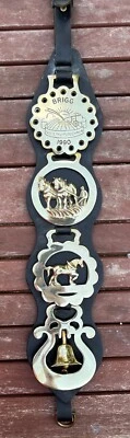 £39.99 • Buy Horse Brass X 4 On Strap - 1990 Brigg Ploughmen, Horse, Plough, Bell - 696g