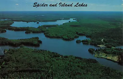 Postcard Spider And Island Lakes Manitowish Chain O'Lakes Manitowish Waters WI • $3.32