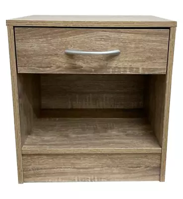 Wooden Bedside Cabinet Bedroom Furniture Storage Nightstand Side Tables Oak • £20.50