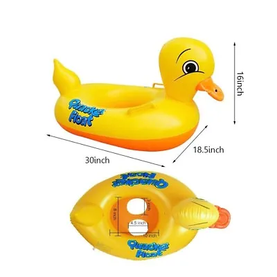 £5.99 • Buy Baby Inflatable Pool Duck Yellow Colour Swimming Ring Circle Seat Water Floating