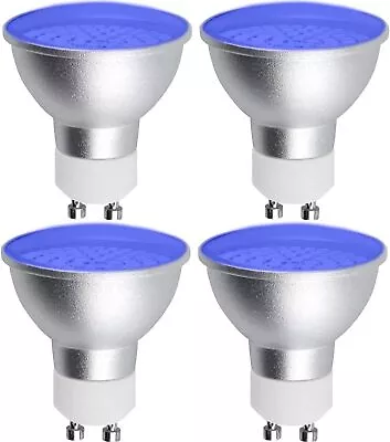 GU10 Blue LED Spotlight Bulbs 5W GU10 Blue Coloured Spot Light AC 220-240V 4Pack • £12.99