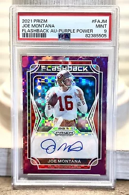 2021 Panini Prizm Joe Montana Flashback Auto-purple Power #17/25 Psa 9 - 49ers • $76