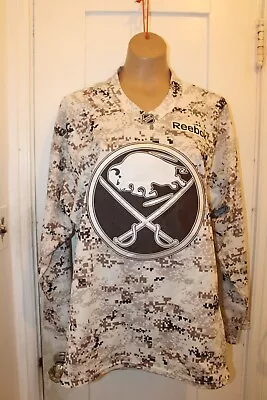 REEBOK Buffalo Sabres Brown Beige Digital Camouflage Jersey Men Small Military • $94.90