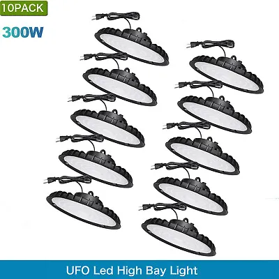 10 Pack 300W UFO Led High Bay Light Gym Warehouse Industrial Commercial Fixture • $282.99