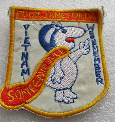 SNOOPY SAY F YOU JANE FONDA VINTAGE VIETNAM WAR PATCH (VAR A) Gave All/remember • $14.99
