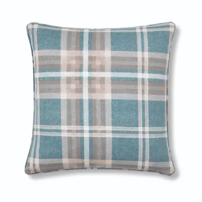 Teal Catherine Lansfield Tweed Woven Check Eyelet Ring Top Curtains Pair • £19.99