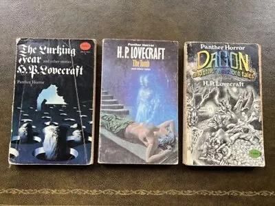 H P Lovecraft Lurking Fear The Tomb Dagon Three Panther Paperbacks 1960/70s • £0.99