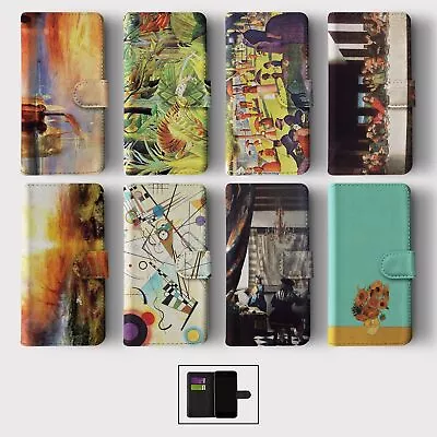 Case For Iphone 15 14 13 12 11 Se Pro  Wallet Flip Phone Cover Famous Paintings • $11.18