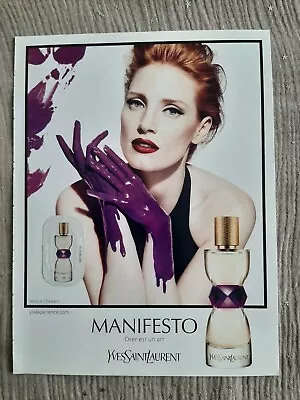 Perfume Paper Advertising. 2013 Ad Y. St Laurent Manifesto Perfume + Patch (01) • $2.16