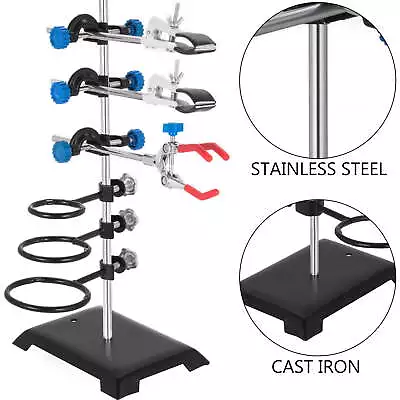 Laboratory Stand Support Lab Clamp Flask Clamp Condenser Stand 60 HealthcareLab • $32.25